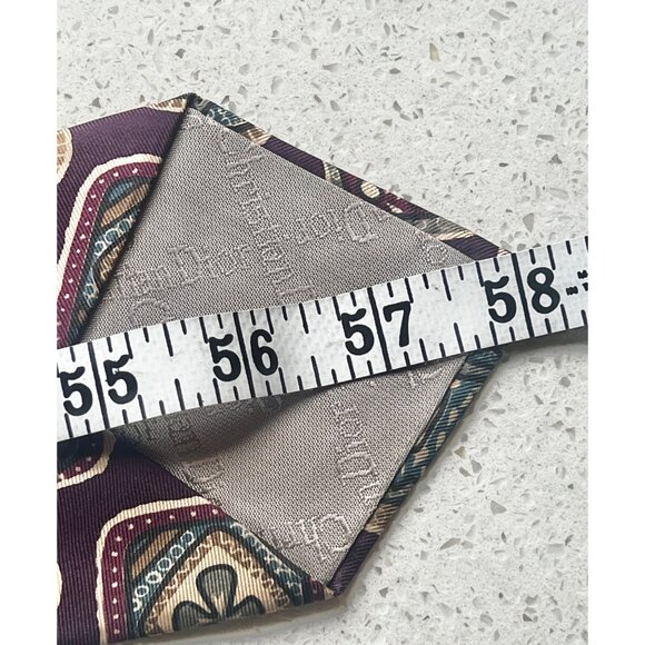 Christian Dior Monsieur Italian Silk Necktie Made In USA with Geometric Y2K - Picture 6 of 6